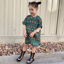 Childrens 2021 Summer Cheongsam Baby Loose Chinese Style Cheongsam Girl Ramie Hanfu Girl Dress