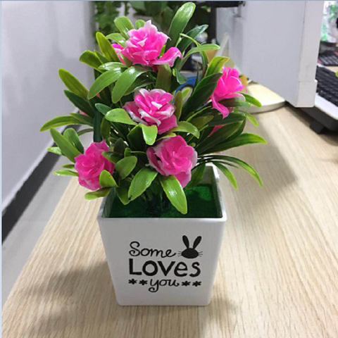 仿真玫瑰花 花盆室内外鲜花盆栽装饰优惠券