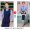 Women's three piece set of colorful blue vest+blue shirt+western skirt