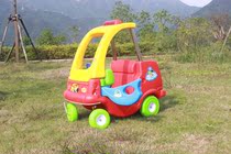 Childrens plastic toy car toddler four-wheel Walker small RV torsion car double fire truck
