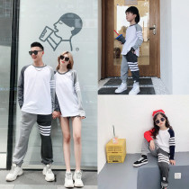 2020 autumn new parent-child clothing a family of three and four family clothing mother and son mother and daughter sports suit casual long-sleeved