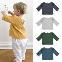 Germany Liilu childrens home clothes Mens and womens baby cotton tops t-shirts spring and autumn baby pajamas Childrens clothing