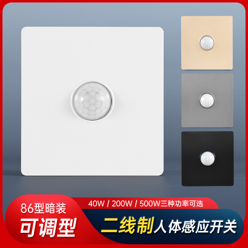 Human Sensing Switch Infrared Sensing Timelapse Switch Stairway Smart 220v Light Control Aisle Controller Panel-Taobao