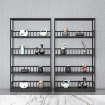 iron art living room floor rack display rack storage bookshelf office partition integrated mobile shelf