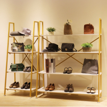 Clothing store hanger clothing rack floor-to-ceiling island multi-functional shoe bag wrought iron display rack display shelf
