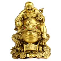 Bronze sitting toad laughing Buddha ornaments three-legged gold toad belly Maitreya Buddha Feng Shui office supplies