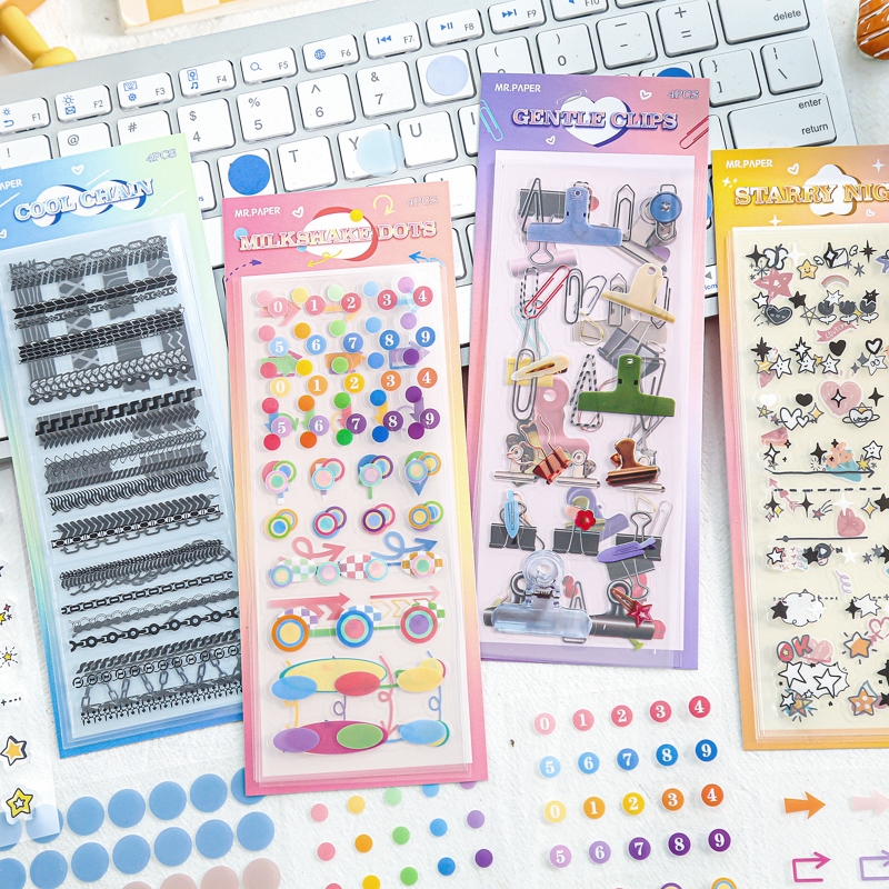 Romantic Grocery Store Handbill Peet Transparent Sticker Clips Zipped Arrows instructions to mark retro material hand ledger-Taobao