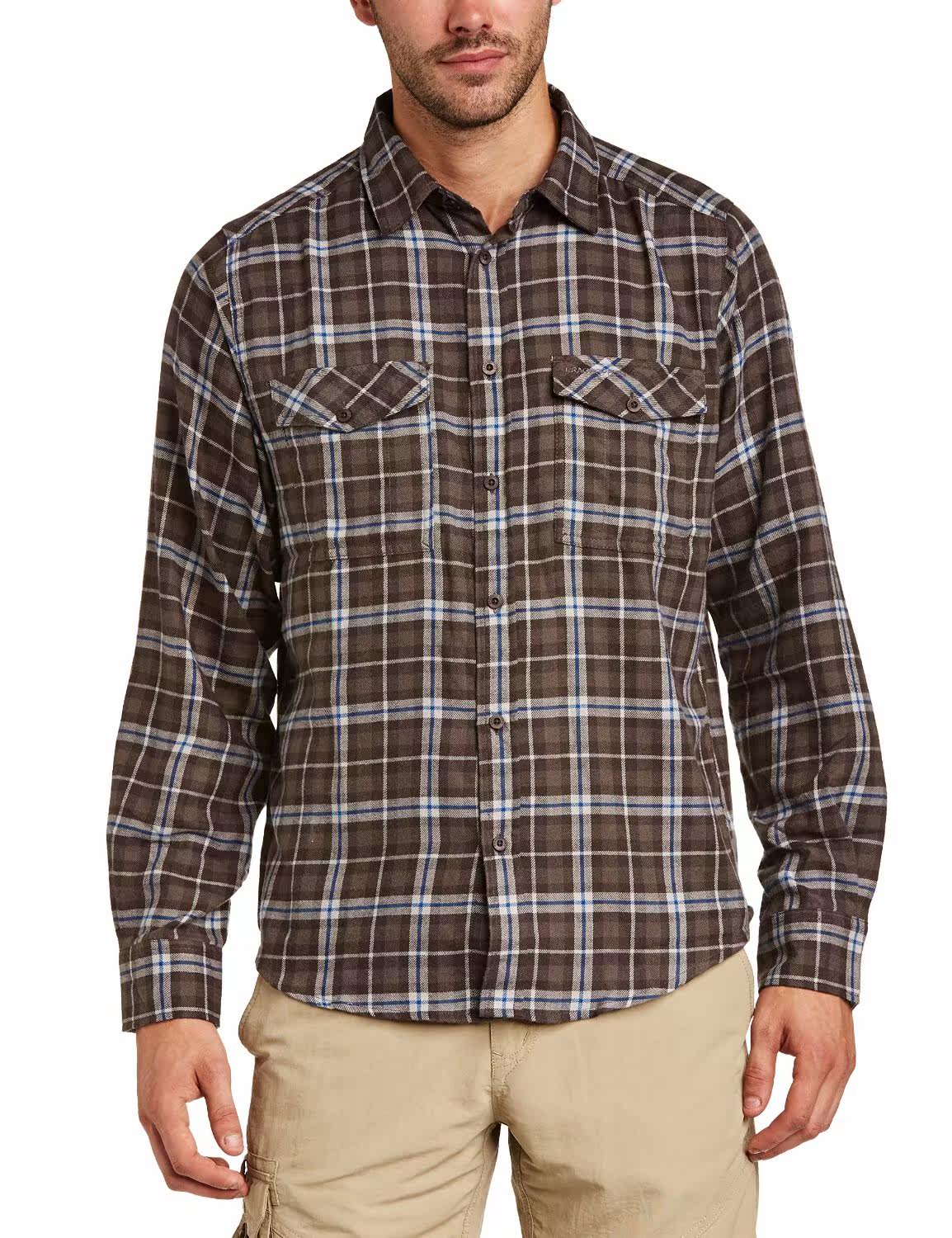 正品贝爷craghoppers kiwi 男款长袖格子户外休闲法兰绒衬衣衬衫