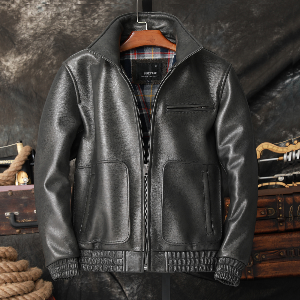 Old A2 reengrave Air Force Flying Thick Head Layer Pure Cow Leather Genuine Leather Leather Clothing Male Pilot Leather Jacket Jacket-Taobao