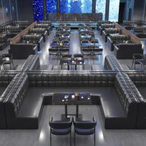 Internet celebrity milk tea shop sofa table and chair combination cafe burger fast food wall booth chain hot pot restaurant table