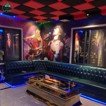 Ktv sofa coffee table combination home bar scatter table clearing bar table and chair U-shaped card seat box sofa chair customization