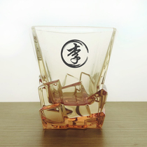 Glass KTV beer wine glass personal custom logo surname lettering whiskey cup brandy Glacier