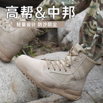 Off-road leather outdoor shoes Desert boots Lightweight hiking shoes Non-slip wear-resistant mountain climbing hiking high-top travel shoes Boots
