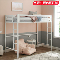 Bed-under-bed combination household attic semi-hanging small household type children with high and low bed elevated bed upper floor