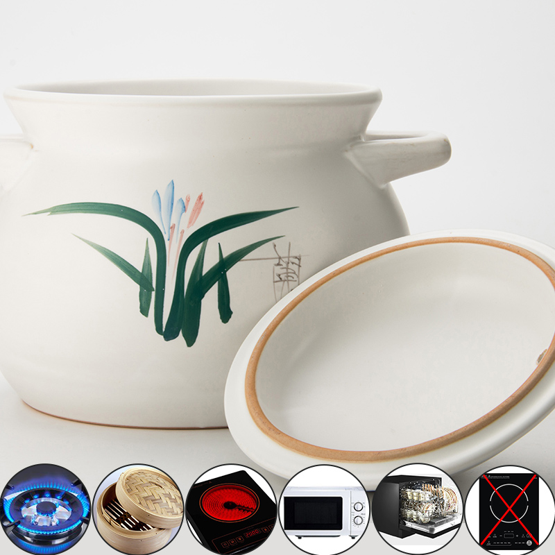 kangshu soup pot ceramic large capacity 5300ml household extra large casserole white high temperature resistant direct burning tile pot
