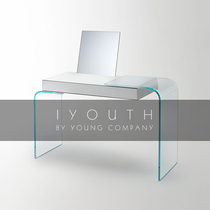 IYOUTH Italy imported GLAS ITALIA ultra-light transparent glass multi-purpose desk dressing table