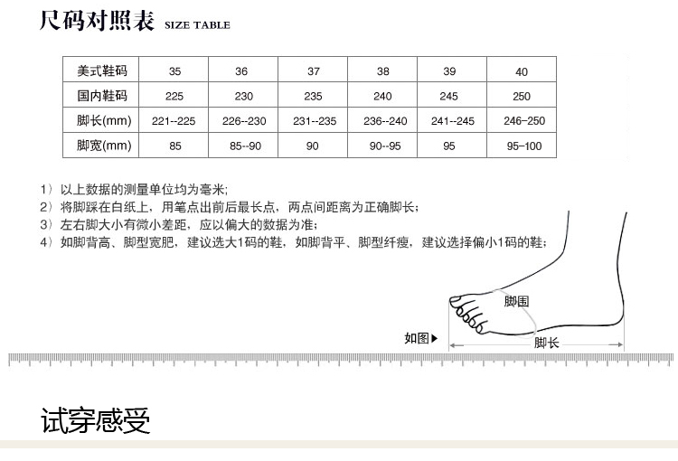 尺碼說明