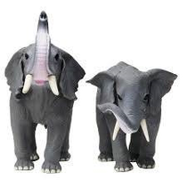 Childrens simulation zoo model toy Wildlife world Asian male and female elephant Male and female elephant cub set