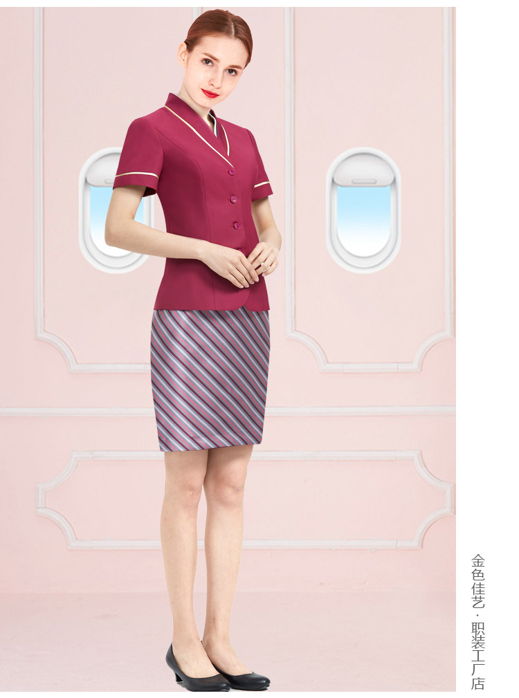 空姐制服职业套装夏季短袖工作服女空乘高铁酒店会所定制服装
