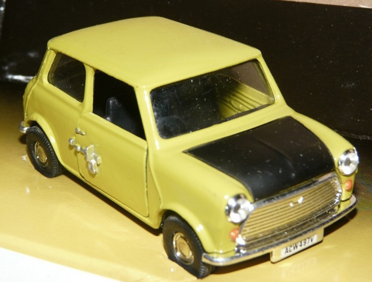 mini cooper憨豆先生车模型绿色迷你车比例1/36开门合金corgi珍藏