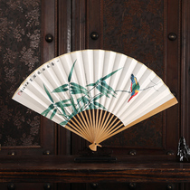 9-inch folding fan 9 5-inch 18 square Su Gong Yuzhu Wenwen play daily work style flower landscape Chinese style gift calligraphy fan