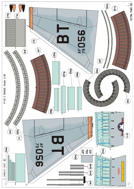 幻多奇jsd327手工3d纸模型diy军事飞机f15c鹰式战斗机