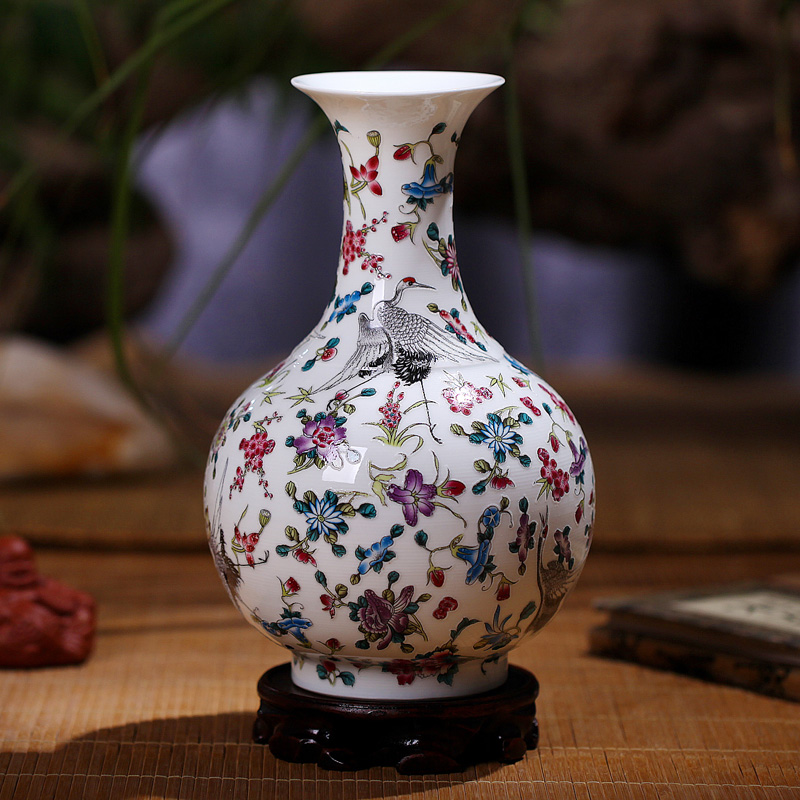 Jingdezhen ceramics vase decoration luminous porcelain crafts home outfit set modern fashion design