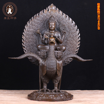 Pure copper secret Buddha Peacock King King precision bronze sculpture fine Buddha statue Buddha mother big Peacock Ming King bronze statue ornaments