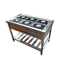 Commercial insulation sales table Stainless steel insulation table Porridge table Warm soup stove soup stove insulation sales table Fast food table