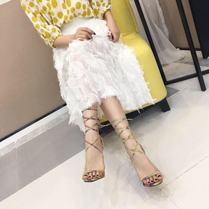 Fashion high heel lace sandals Europe and America