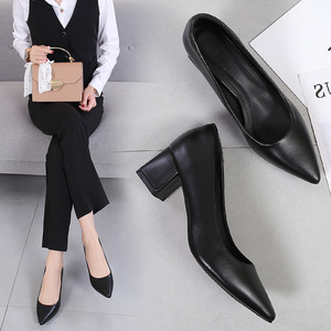Office pointed work shoes thin heel super fiber women’s shoes lazy shoes