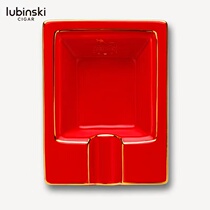 LUBINSKI Rubinski Cigar Ashtray Ceramic Small Portable Red Ashtray
