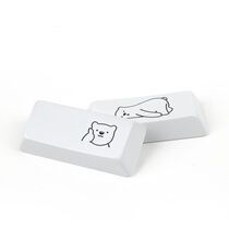 Little white bear mechanical keyboard metal key cap CNC aluminum alloy personalized key Cap White electrophoresis cute