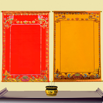 Frame Red and yellow fairy list Bronzing cloth Baojia Fairy Hall list Flannel Buddha Hall decoration Earth fairy painting new listing