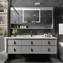 Rock board bathroom cabinet combination bathroom hand wash basin Wash basin cabinet Light luxury wind modern simple bathroom cabinet