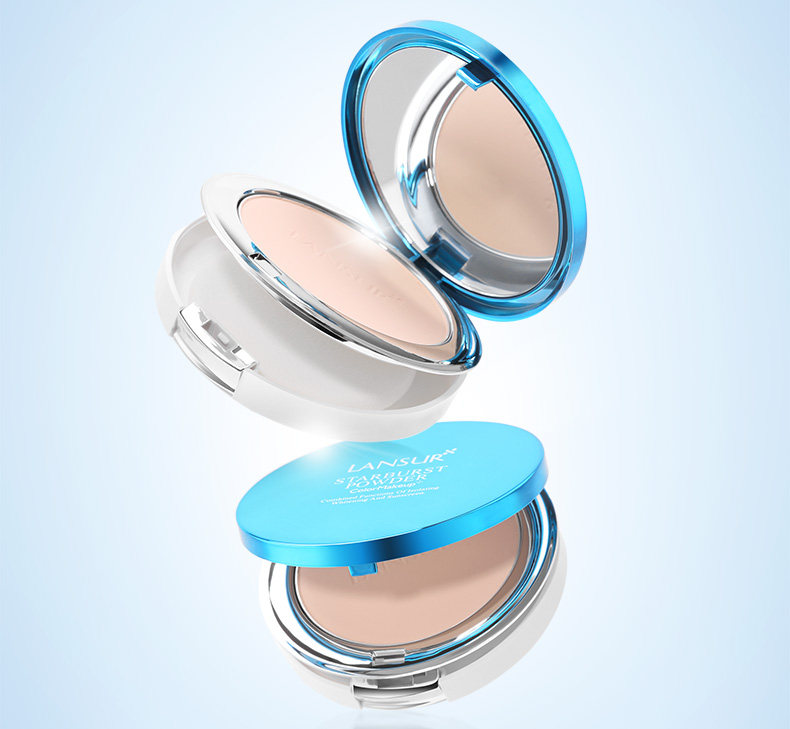 天猫兰瑟粉饼遮瑕定妆持久防水美白控油