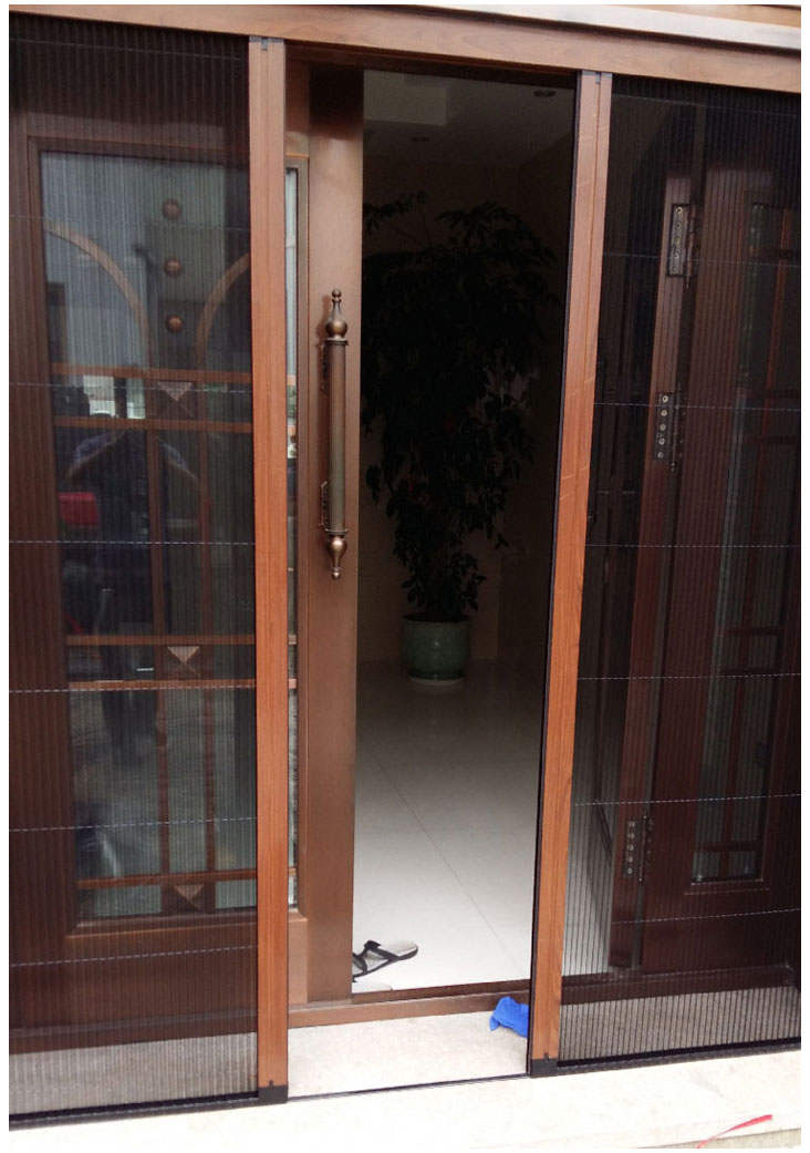 高档铝合金无轨隐形折叠纱门纱窗定做可拆洗风琴式防蚊防尘沙门