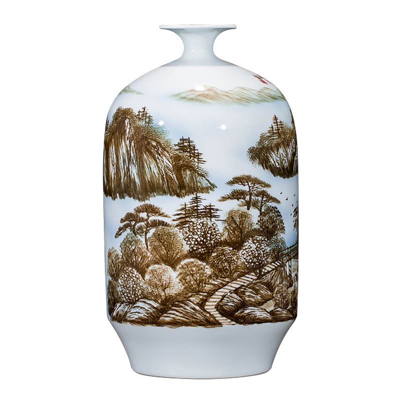 Jingdezhen ceramics landscape hand - made vases, flower arranging furnishing articles study of new Chinese style household act the role ofing is tasted sitting room porch