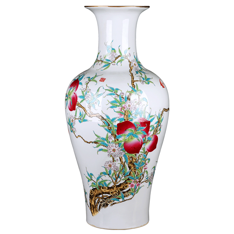 Jingdezhen ceramic vase furnishing articles large sitting room of Chinese style household flower arranging TV ark, rich ancient frame decorative porcelain