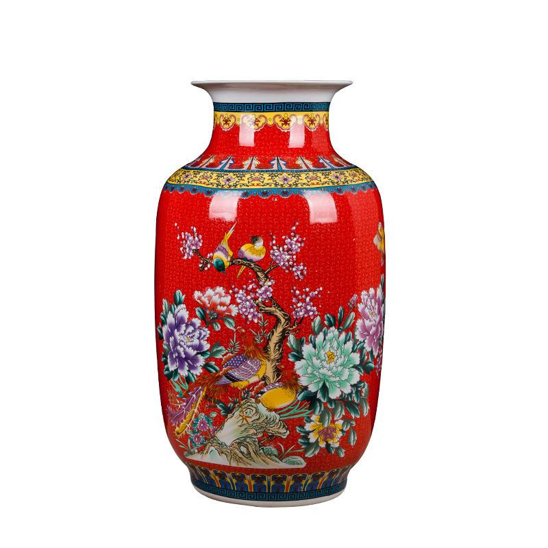 Jingdezhen ceramics China red large vases, flower arranging is home sitting room adornment is placed hotel wedding celebrations