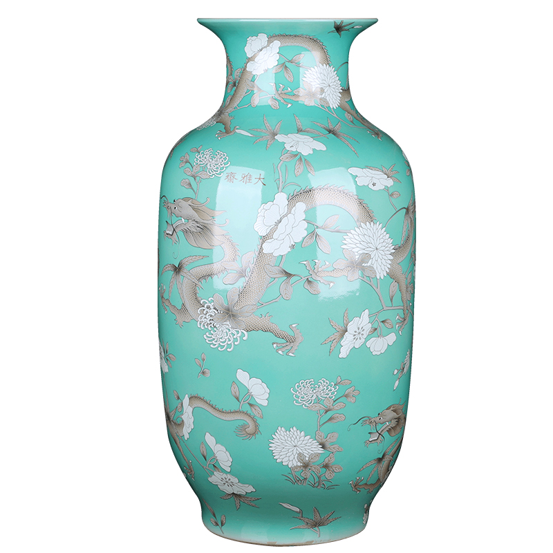 Jingdezhen ceramic antique vase furnishing articles landing large idea gourd bottle of Chinese style household living room TV cabinet decoration