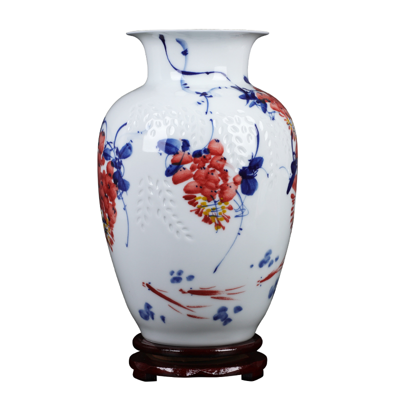 Creative thin foetus and exquisite porcelain jingdezhen ceramics sabingga sukdun dergici jimbi furnishing articles carve vases, flower arranging hand - made ornaments