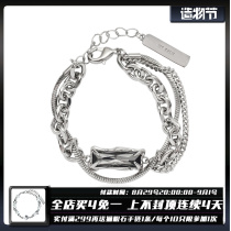 1STXULIE original bracelet ins niche design cold wind personality cool Y2K male and female couple gray diamond dark