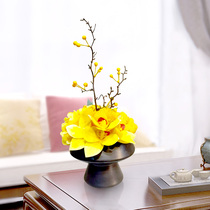 Dining room table simulation flower pendulum-like plate room PU feel high-end fake flower decoration flower restaurant tea table floral decoration