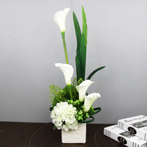 Simple and modern simulation flower ornaments Nordic model guest hall calla lily fake flower decoration flower dining table coffee table floral art