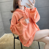 Gestational Woman Dress 2021 Autumn Dress New Loose Korean Version Fashion Personality Long Sleeve Big Code Womens Dress Mid-Length Loose Wee Clothing