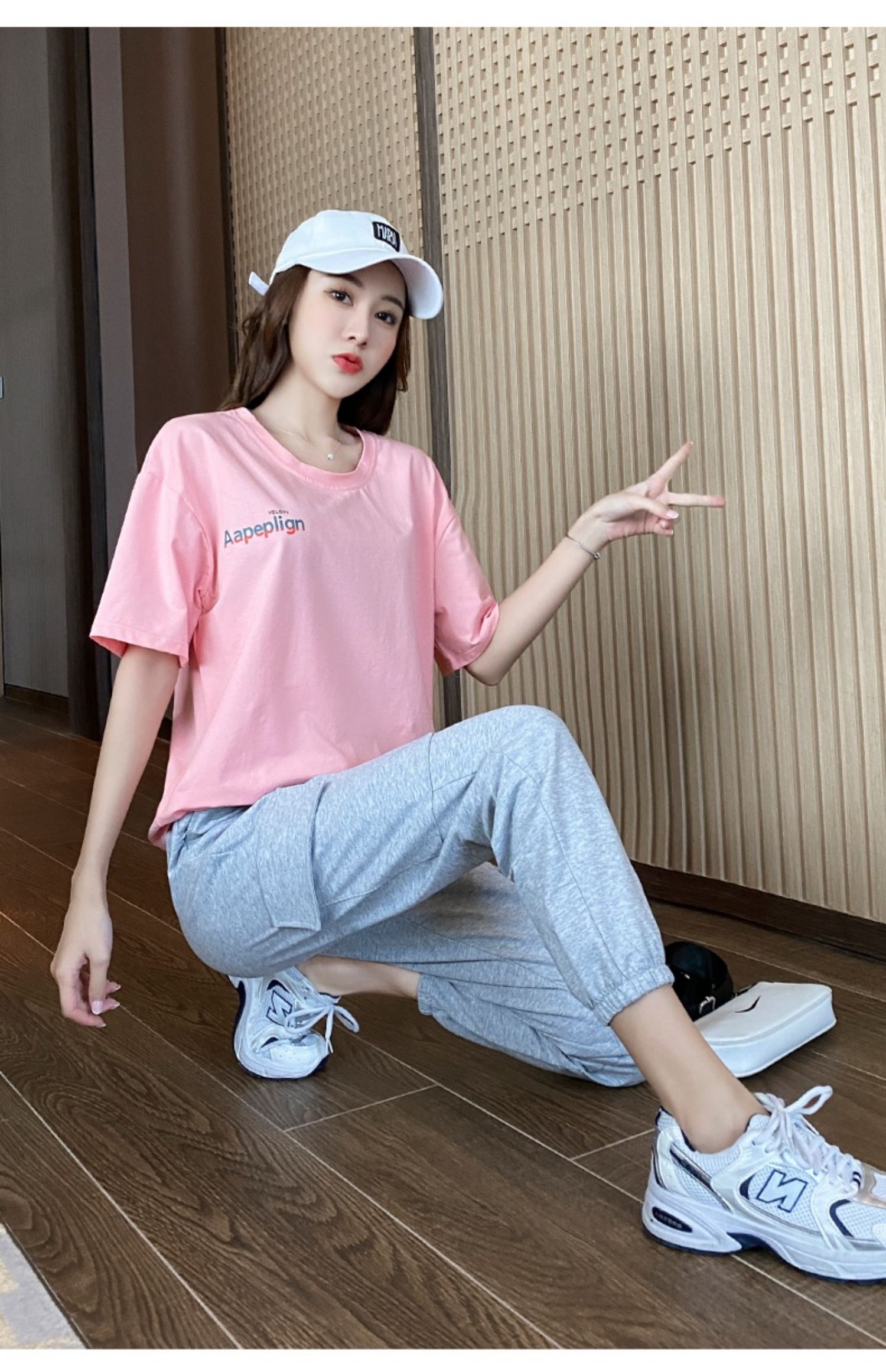 95棉运动休闲套装女2022夏季新款潮牌时尚少女学生跑步两件 - 17网