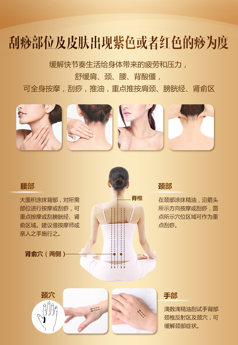 lusur/露瑟按摩精油通经络全身推油身体肩颈足部开背推拿刮痧推油