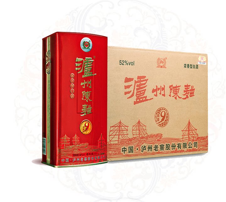 正品泸州老窖泸州陈曲绵柔9 500ml*6瓶婚宴喜宴酒礼盒装白酒