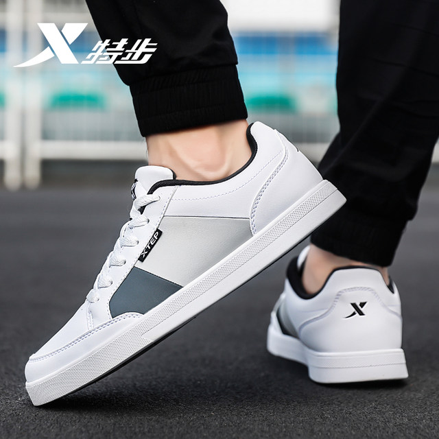 ເກີບຜູ້ຊາຍ Xtep ຜູ້ຊາຍ 2024 Summer Casual Shoes ເກີບສີຂາວຫນັງນ້ໍາກັນນ້ໍາ Skateboard ເກີບ Trendy ເກີບກິລາເກີບ